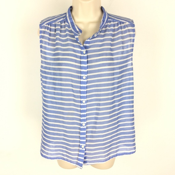 J. Crew Tops - Sold! J. Crew Shirt Sleeveless Striped Button